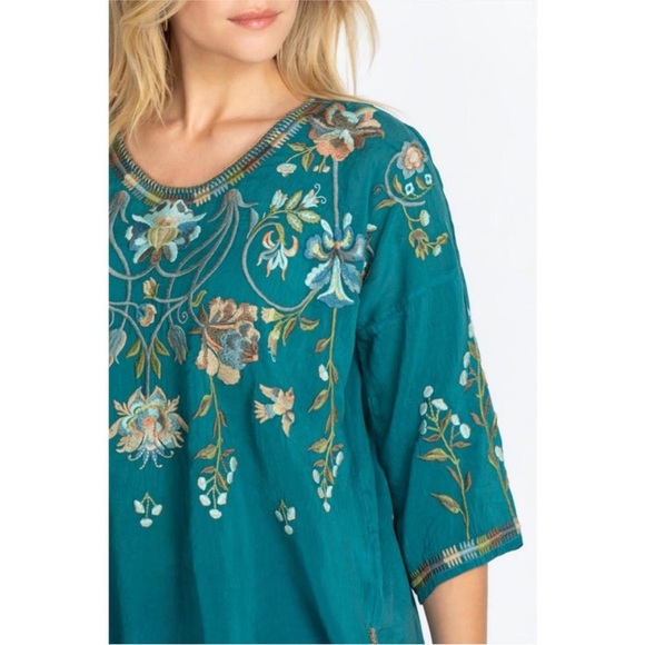 Johnny Was Millicent Floral Embroidered Tunic Blouse Size 2X - Picture 3 of 14